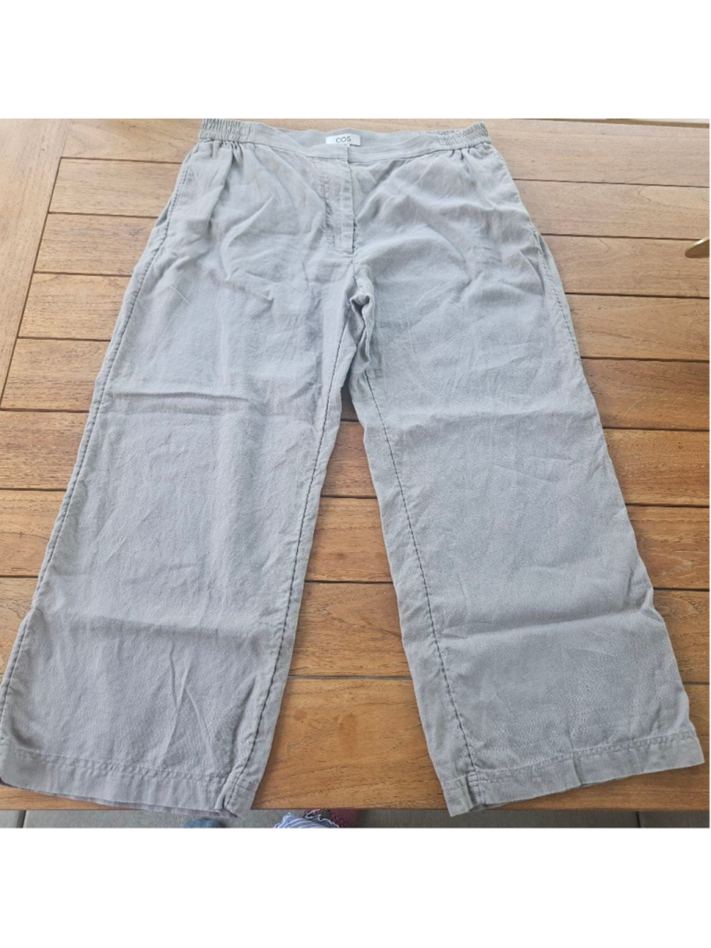 COS 100% Linen Wide Leg Pants Size 14
